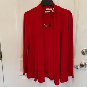 Red Twinset. Vibrant Bright Red. Susan Graver. Brand New without tags. Small.